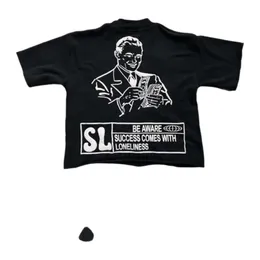 Mens T Shirt Tasarımcı Tshirt Amerikan Hip Hop Grafik Baskı Büyük Boy T-Shirt Akıllı Sokak Giyim Y2K Üstleri Erkek Giysileri