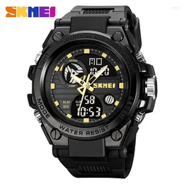 Orologi da polso Skmei Dual Time LED Digital Watch for Men 50m Waterproof Chronograph Quartz Watches Military Sport Owatch Reloj Hombre