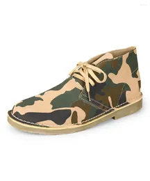 Casual Shoes TMA Eyes Camouflage Cow Suede Leather Men's Desert Boots With Pigskin Foder för utomhus