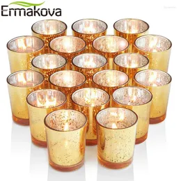 حاملي الشموع Ermakova 6/12 PCS حامل نذري Mercury Glass Tealight لحفلات الزفاف El Cafe Bar Decoration