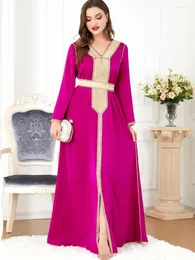 Etniska kläder Eid 2024 Ramadan Muslim Abaya Dress Women Maxi klänningar Turkiet Islamiska Vestidos Elegant Indien Marockan Kaftan Arab Elbise