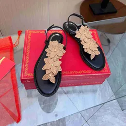 Подлинные кожаные сандалии модные дамы стопорные шлепанцы круглой ноги дизайнер для обуви