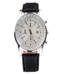 Breitl Brand Watches Men039s Deri kayış tarihi takvim kuvars bileği saat 82089400994