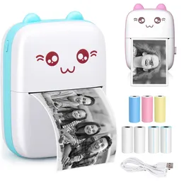 Portable Mini Bluetooth Wrong Printer Mobile Phone Po Title Note Print Pocket Student Error Label Printer for Childrens Gift 240418