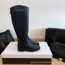 Schuhe Boots kleine Duft langer Winter mittelgroße Leder -Frauen flache Absatzrück Reißverschluss Martin