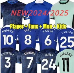 CFC 축구 유니폼 Disasi 2023 2024 Enzo Fernandez Mudryk James Sterling Cucurella Chukwuemeka 축구 셔츠 남자 아이들 Ugochukwu