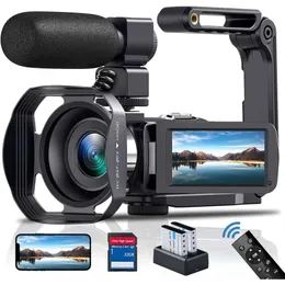 Câmera de vídeo 4K 60FPS 48MP 18X CAMcorder com visão noturna IR, tela de toque de 3,0 ", cartão SD, 2 baterias, equipamentos de gravação de vídeo remotos - de alta qualidade