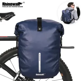 Torby Rhinowalk 2021 Bike Waterproof 20L wielofunkcyjny tylny stojak na panannierze Niebieska czarna torba na rower