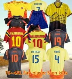 4xl 25 Colômbia James Soccer Jerseys OSPina Kids Kit 24/25arias mina se equipe nacional camisa de futebol casa fora camisetas Copa America D.Valoyes Arango C. Chucho Cuadrado