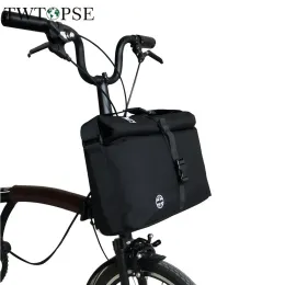 Väskor Twtopse Bike Roll Top Bag för Brompton Folding Bicycle Bag Water Resistant Rain Cover Justerbar storlek Rem cykelväskor 3Sixty