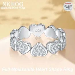 Anéis de casamento NKHOG em forma de coração Moissanite Eternity Ring S925 Silver Pass Diamond Test Women promessa Anéis de noivado REGOS FELE JOENS DOM 240419