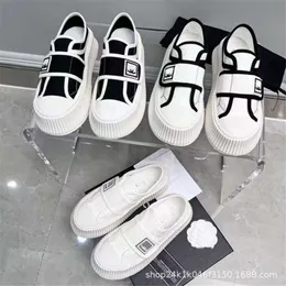 Shoes Boots Small Fragrant Wind Thick Sole Canvas for Women Color Block Cookie Round Toe White Sports Board