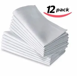 12PCS 100% bawełniany restauracyjny obiad Linen White 50x50cm Premium Hotel Serwetki