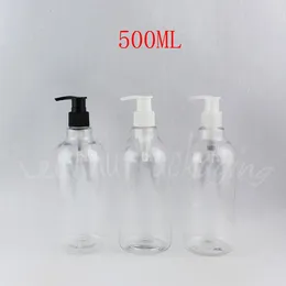Garrafas de armazenamento 500 ml garrafa de plástico transparente com bomba de loção 500cc de shampoo de recipiente cosmético vazio / gel de chuveiro embalagem