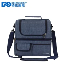 가방 Denuoniss Cooler Bag 2 Compartmenrs 절연 가방 Oxford Eva 안감 누출 방지 열 백