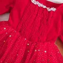 Girl Dresses Toddler Baby Christmas Dress Babbo Natale Red Princess Tutu con abbigliamento a fascia