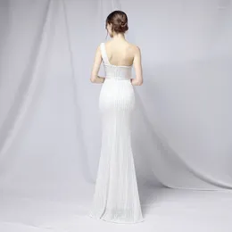 Partykleider xukthhc Frauen funkelnde Hochzeit lang Abschlussball Kleid elegante ein Schulter Burgund Pailletten Abend 2024 Perlenkleid