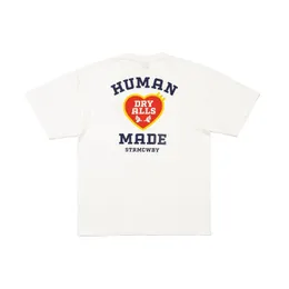 24SS Summer Japan Love Heart Print Cylindryczny koszulka moda męska deskorolka krótkie rękaw