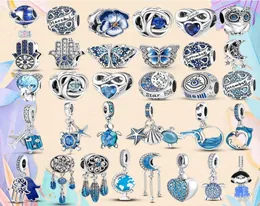925 Gümüş Boncuk Fit Takılar P Charm Bilezik Mavi Renk Takım Kelebek Çiçek Baykuş Kaplumbağası Yunus Charmes Ciondoli Diy İnce B5790980