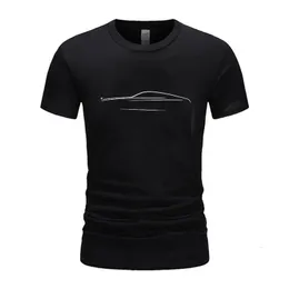 رجال قميص قصير الأكمام القصير مع تصميم سيارة تصميم أزياء شارع ارتداء الرسوم البيانية الأساسية 240403