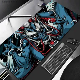 Mouse blocs pulso repousa o Japão Art Dragon Mousepad Company Black Deskmat PC Gamer Carpet Mouse Pad Anti -Slip Stitched Gaming Mat Acessórios personalizados Y240419