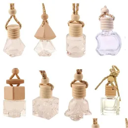 Essentialoljor diffusorer Stock Car Hanging Glass Bottle Empty per aromaterapi påfyllningsbar diffusor Luft Freher Fragrance Pendant Ornam Dhu3z