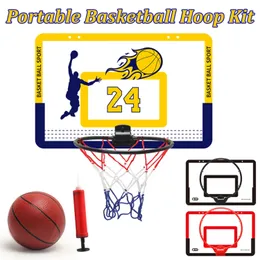 Indoor Mini Basketball Hoop Set Kids Punch Free Hanging Typ Basketball Backboard mit komplettem Zubehör Mobile lustige Spiel 240418