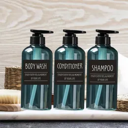 Garrafas de armazenamento 3pcs/conjunto Dispensadores de shampoo de reabastecimento modernos portátil El Banheiro Durável Pumping Head Skin Care Ferramentas 19 7 7cm 500ml