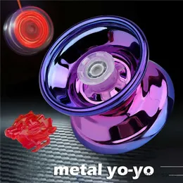 Yoyo 1pc Professional Yoyo 알루미늄 합금 금속 문자열 초보자 성인 어린이 어린이 클래식 패션 재미있는 장난감을위한 요요 볼 베어링