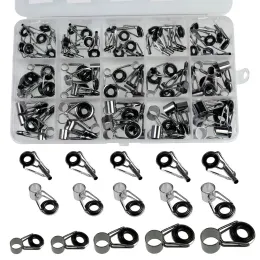 Teleskop 80pcs/Los Teleskop Surf Angelruten Guides Tipps Reparatur Kit #1.8 #8.6 Teleskop Meersalzwasserfischereistange Fixführer Tipps