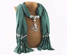 Kmvexo 2017 New Arrival Charms Bohemian Vintage Mermaid Pendant Necklaces Scarf Statement Jewelry Scarves Necklace Women bijoux4461045