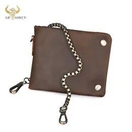 Brieftaschen Neue Männer Männliche Design Vintage Quality Crazy Horse Leather Cash Case Geschenkorganisator Horizontale Brieftasche Reißverschluss Slim Tasche 1003