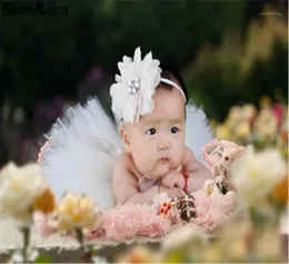 White Tutu Skirt Flower Newborn Tutu Skirt And Matching Flower Headband Set Fluffy Girl Summer Baby Pography Props17874979