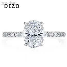 Солитарное кольцо Dezo Oval Cut 2ct Solitaire Moissanite Diamond Cring Derg D Цвет твердый 925 Серебряный серебряный серебряный