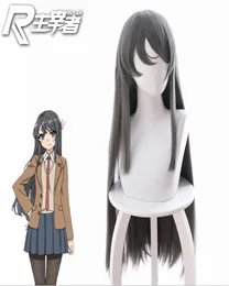 Anime Costumes Rascal nie marzy o króliczku dziewczyna Senpai Sakurajima Mai Cosplay Peruki Syntetyczne włosy długie proste siwe włosy Headg7948097