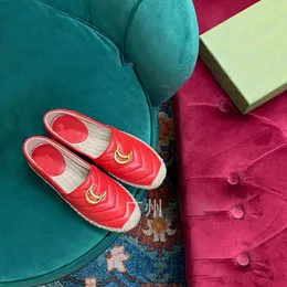 靴gファミリーメタルラベルフィッシャーマンの手縫い草織り底の底刺繍プリントマトスケカバーフット