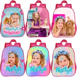 Ryggsäckar som Nastya ryggsäckar Kids Primary School Bag Nursery Girls Kawaii dagis Bookbag Children's Backpack Waterproof Rucksack