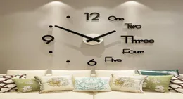 Acryl große Wanduhren Aufkleber modernes Design Wohnzimmer 3D DIY Quarz Uhr Stille Bewegung Wohnkultur Horloge Q1904298427939