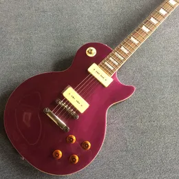 Metal Purple E -Gitarre, Rosenholzfingerbrett, Cremebindung, P90 -Pickups, kostenloser Versand