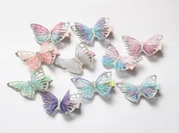 2019 New Baby Butterfly Design Hair Clips 20pcslot Cute Kids Novelty Hair Accessories Whole Gauze Glitter Butterfly Princess 5431658