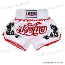 Men's Shorts Thai Boxing Shorts 2024 Embroidered Boxing Shorts Mens Childrens Boys and Girls Boxer Cage Fighting Grab Taekwondo Shorts T240419