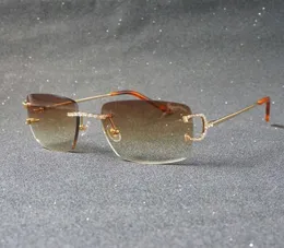 Luksusowy dhinestone C Bezprawne okulary przeciwsłoneczne Men Metalowe ramy kwadratowe odcienie dla kobiet letnich okularów 7572505
