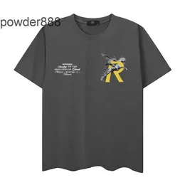 24SSハイストリートトレンディサマーニューローマナイトレタープリントルーズショートリーブTシャツ