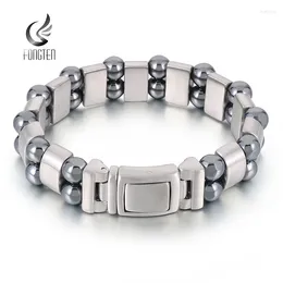 Braccialetti Link Fongten Acciaio inossidabile da 21 cm per uomini a doppio strato Grigio Gerio Gillo Bracciale Bracciale Bracciale Bracciale Argento Gioielli