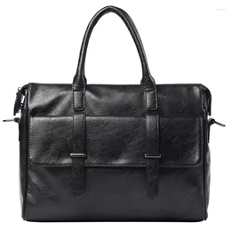 Briefcases Man Briefcase Transverse Men's Bag Shoulder Sling Clutch Handbags Side Office Bags For Men Korean Laptop Messenger