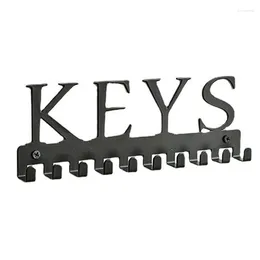 Крюк -ключ держатель настенный крепление черная вешалка декоративная организация стойки Организатор металлический клавиш с 10 долговечными