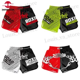 Shorts masculinos imprimir shorts mma crianças adultos muay thai shorts boxing treinamento com concorrência de troncos barato sanda combate lutando calças de combate t240419