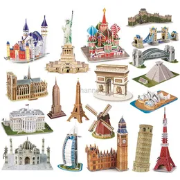 3D Puzzles 40 Style World Famous Architecture Building 3D Puzzle Model Construção 3D Jigsaw Puzzle Toys for Kids Christmas Gift 240419