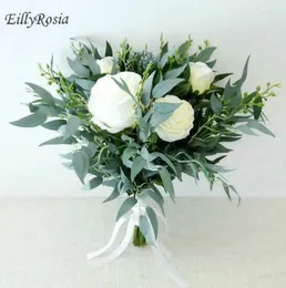 Flores de casamento Destino de dama de honra verde branco para a noiva Demoiselle D Honneur Mariage Wild Artificial