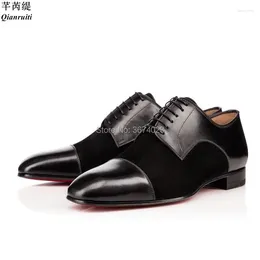 カジュアルシューズQianRuiti Chaussure Homme Men's Luxury Derby Black Flats Party Wedding Dress Men